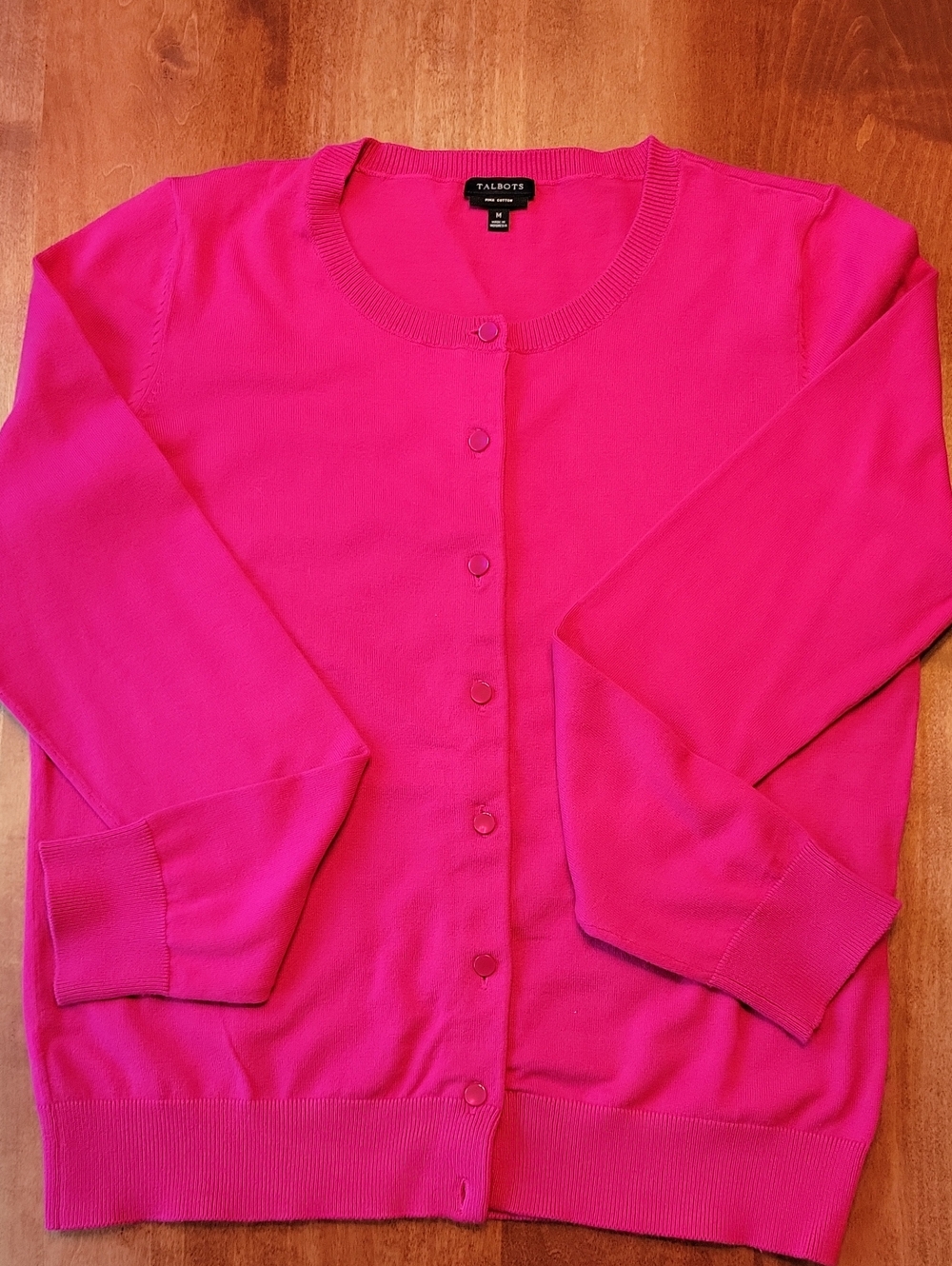 Talbots Bright Pink Button-Front Cardigan